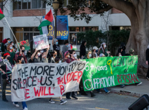 Image showing UCLA Students for Justice in Palestine protesting their suspension