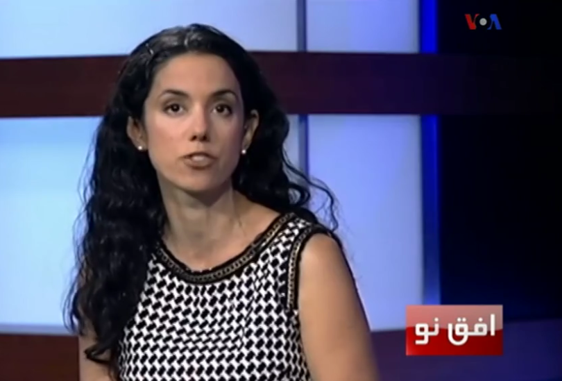 Image of Elisabeth Anker on Iranian TV
