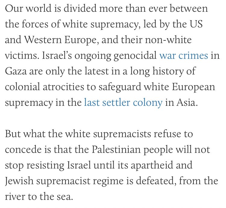 Joseph Massad's words on Jewish settler and supremacist regime