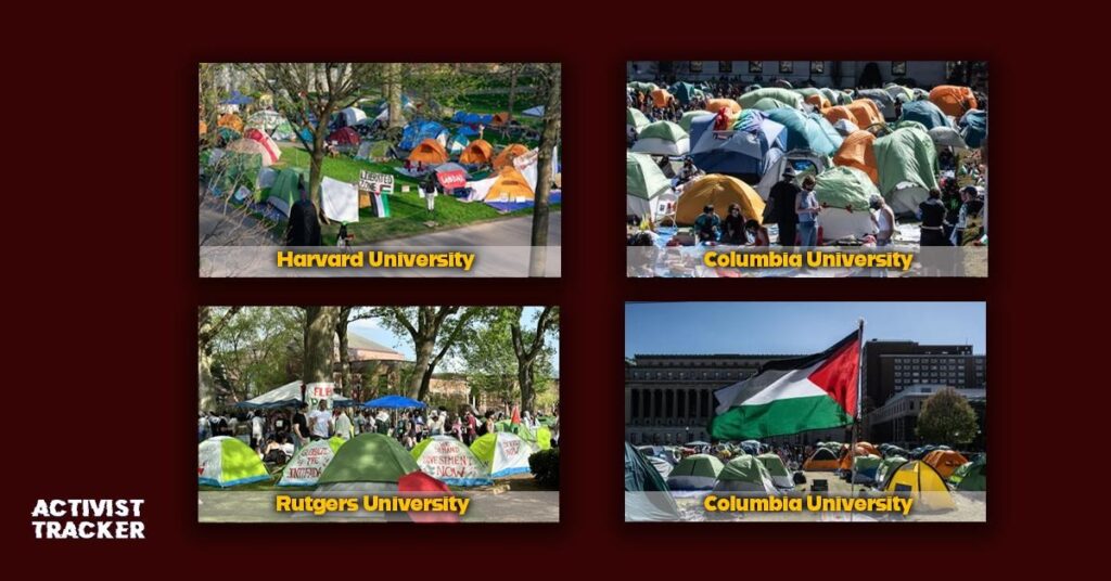 Universities like Columbia Harvard Rutgers and others had encampments made of tents signs slogans and flags to create chaos. 