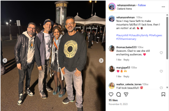 Screenshot of an Instagram post showing Shiraz Maskatia wearing a keffiyah