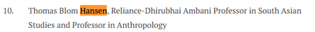 Screenshot of a signature by Thomas Hansen on a BDS petition to Stanford