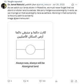 Image showing Vaughn Rasberry's sharing of anti-Israel content