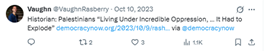 Screenshot showing Vaughn Rasberry posting in support of October 7