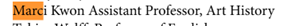 Screenshot of Stanford professor Marci Kwon's signature on an anti-Israel letter