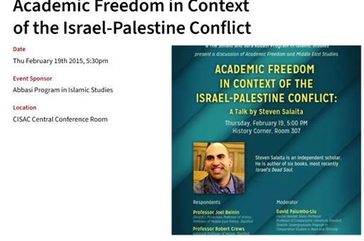 Image showing Robert Crews lecturing on Israel and Palestine