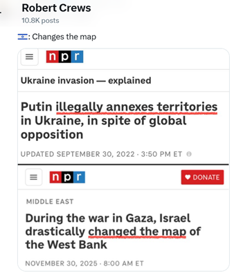 Image of an anti-Israel post made by Stanford's Robert Crews