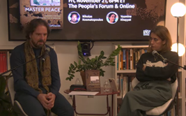 Image of Yasmine Khayyat discussing anti-Israel speech with her husband