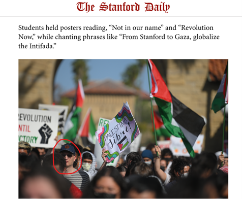 Image of Mikael Wolfe at a rally for Palestine