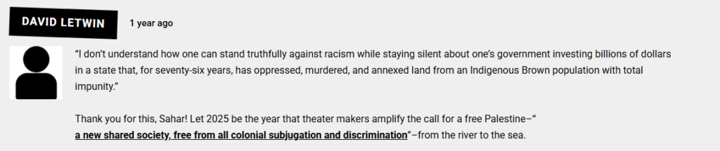 David Letwin anti-Israel comment
