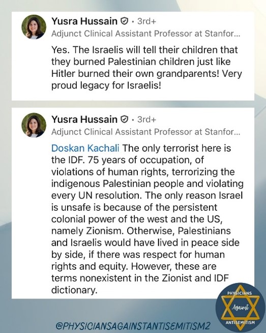 Yusra Hussain Holocaust inversion